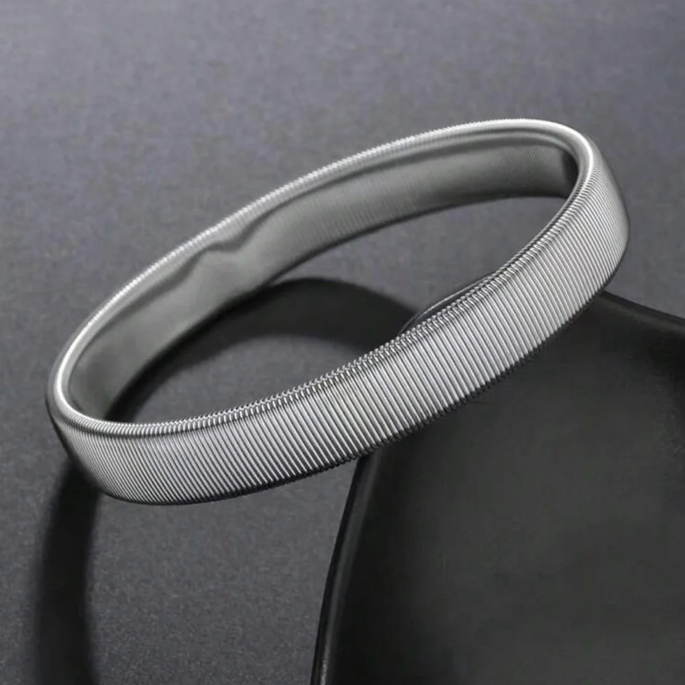 Men Stainless Steel Punk Style Elastic Metal Armband Bracelet - Picture 11 of 16